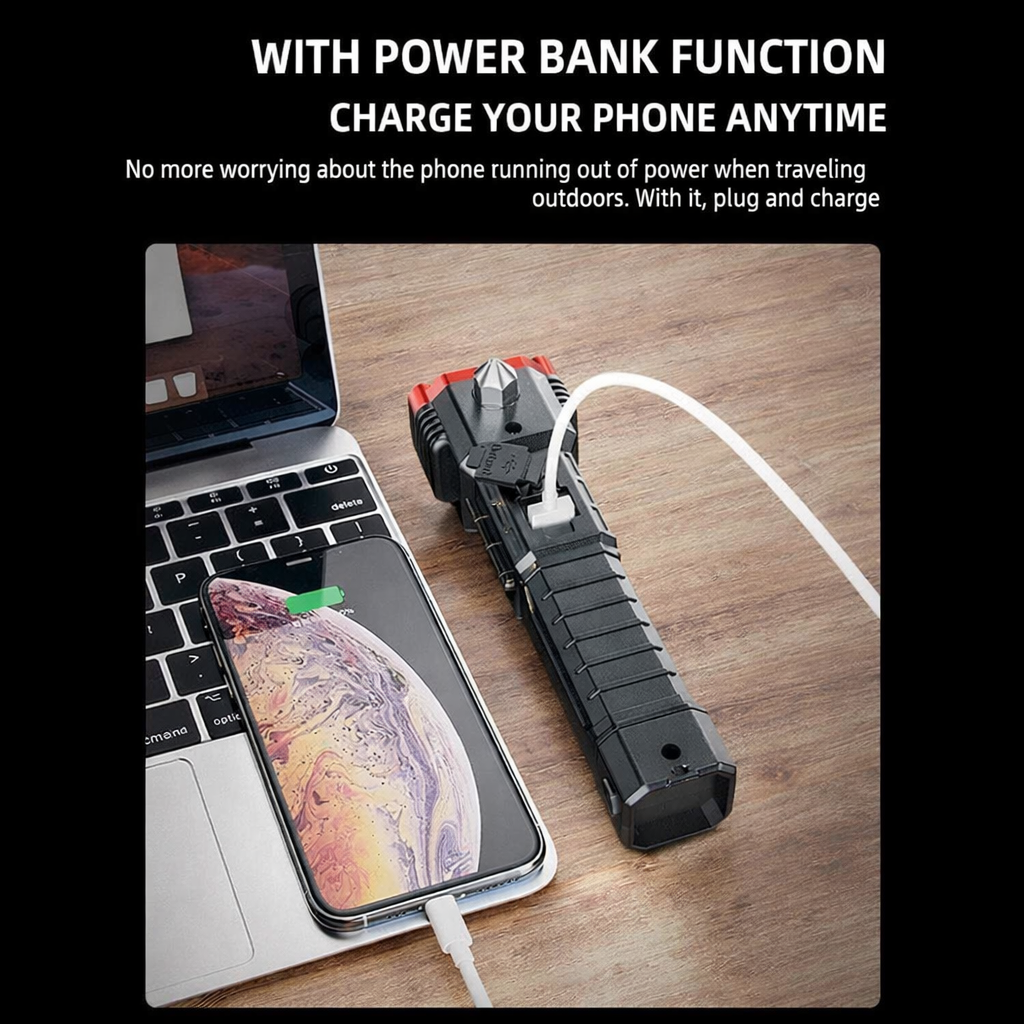 8 in 1 Portable Rechargeable Torch LED Flashlight