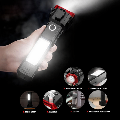 8 in 1 Portable Rechargeable Torch LED Flashlight