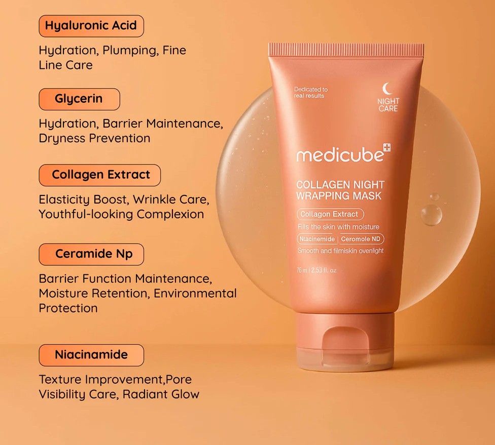 Herbal Overnight Wrapping Collagen Mask – Firm, Hydrate & Brighten Your Skin